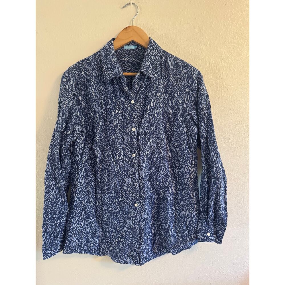 J Mclaughlin Blue Print Button Down - image 1